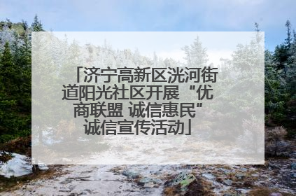 济宁高新区洸河街道阳光社区开展“优商联盟 诚信惠民”诚信宣传活动