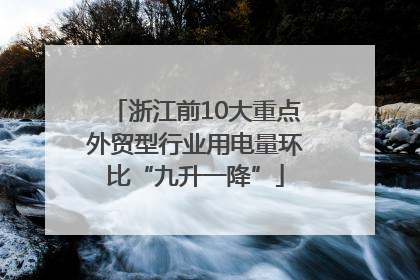 浙江前10大重点外贸型行业用电量环比“九升一降”