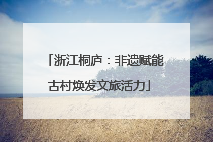浙江桐庐：非遗赋能古村焕发文旅活力