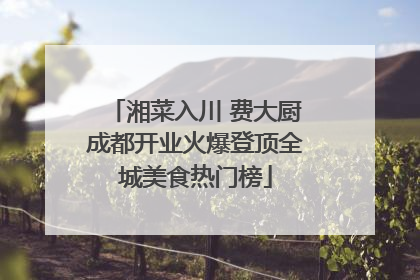 湘菜入川 费大厨成都开业火爆登顶全城美食热门榜