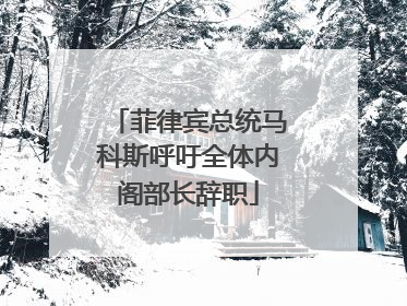 菲律宾总统马科斯呼吁全体内阁部长辞职