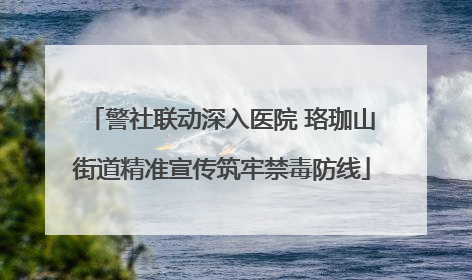 警社联动深入医院 珞珈山街道精准宣传筑牢禁毒防线
