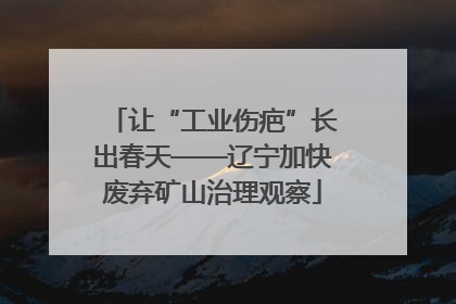 让“工业伤疤”长出春天——辽宁加快废弃矿山治理观察