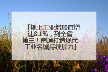 规上工业增加值增速8.1%，列全省第三！南通打造现代工业名城持续加力