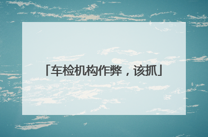 车检机构作弊，该抓