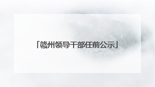 赣州领导干部任前公示