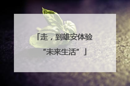 走，到雄安体验“未来生活”