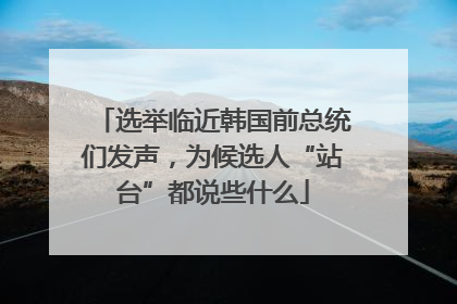 选举临近韩国前总统们发声，为候选人“站台”都说些什么