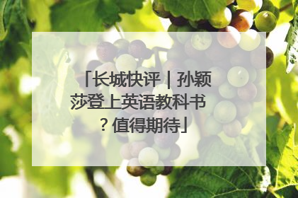 长城快评｜孙颖莎登上英语教科书？值得期待