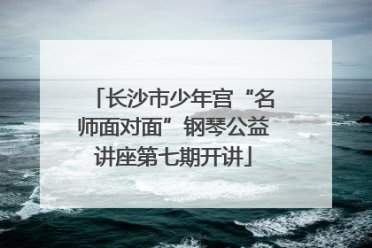 长沙市少年宫“名师面对面”钢琴公益讲座第七期开讲