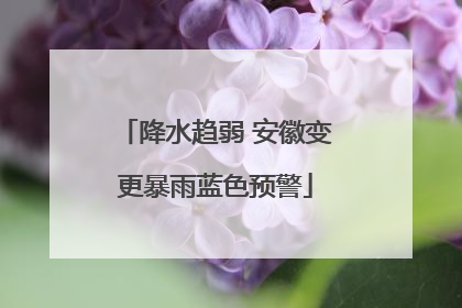 降水趋弱 安徽变更暴雨蓝色预警