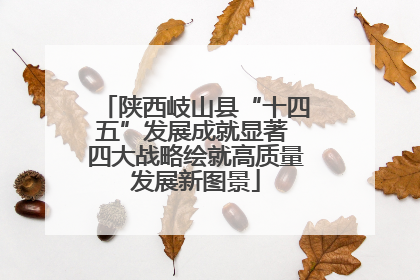 陕西岐山县“十四五”发展成就显著 四大战略绘就高质量发展新图景