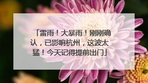 雷雨！大暴雨！刚刚确认，已影响杭州，这波太猛！今天记得提前出门