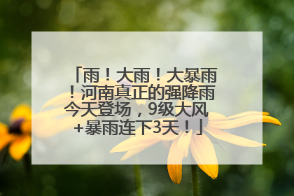 雨！大雨！大暴雨！河南真正的强降雨今天登场，9级大风+暴雨连下3天！