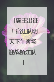 霸王出征！宿迁队明天下午客场迎战镇江队