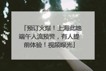 预订火爆！上海此地端午人流预警，有人提前体验！视频曝光