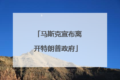 马斯克宣布离开特朗普政府