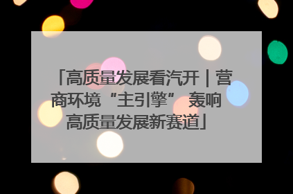 高质量发展看汽开｜营商环境“主引擎” 轰响高质量发展新赛道