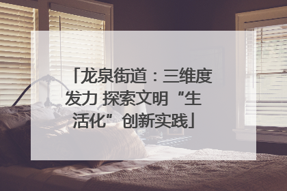 龙泉街道：三维度发力 探索文明“生活化”创新实践