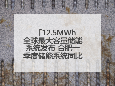 12.5MWh全球最大容量储能系统发布 合肥一季度储能系统同比增长425%