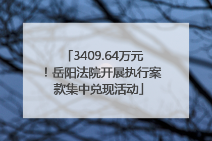 3409.64万元！岳阳法院开展执行案款集中兑现活动
