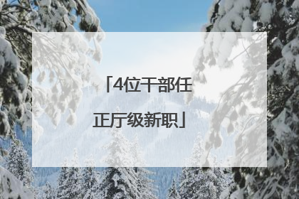 4位干部任正厅级新职