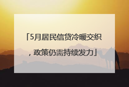 5月居民信贷冷暖交织，政策仍需持续发力