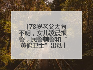 78岁老父去向不明，女儿凌晨报警，民警辅警和“黄鹤卫士”出动