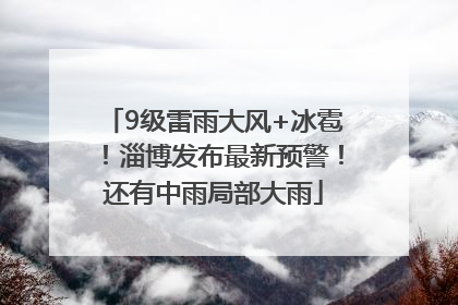 9级雷雨大风+冰雹！淄博发布最新预警！还有中雨局部大雨