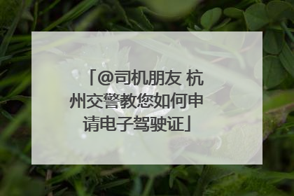 @司机朋友 杭州交警教您如何申请电子驾驶证