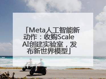 Meta人工智能新动作：收购Scale AI创建实验室，发布新世界模型