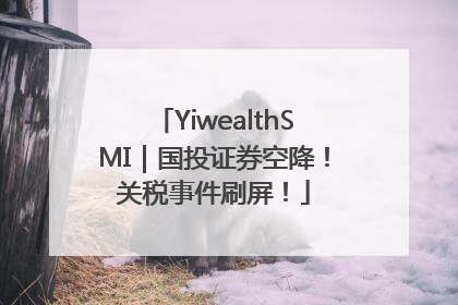 YiwealthSMI｜国投证券空降！关税事件刷屏！